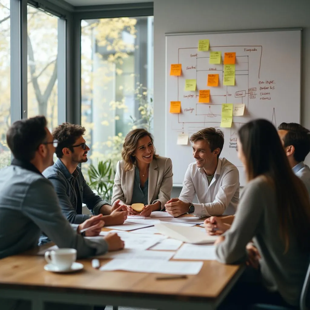 Equipo de ConsultoríaIdeal en una sesión de brainstorming estratégico y colaborativo